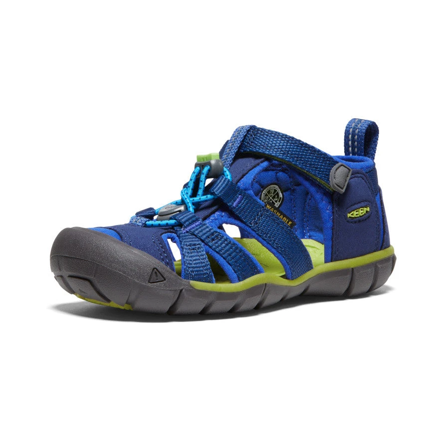 Keen Little Kids' Seacamp II CNX | Blue Depths/Chartreuse 3 Keen Little Kids' Seacamp II CNX | Blue Depths/Chartreuse - Image 3
