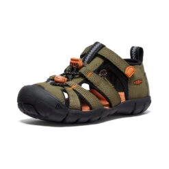 Keen Little Kids' Seacamp II CNX | Dark Olive/Gold Flame -Keen Deals Store 75a3a51bc9df3d1ca850c3905137a2a7d6ec7db3
