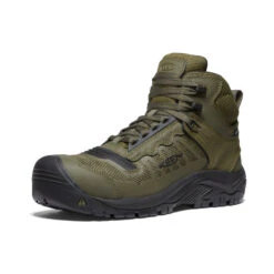 Keen Men's Reno Mid KBF Waterproof (Carbon-Fiber Toe) | Dark Olive/Black -Keen Deals Store 799db304785b3cbdbc1921e282992c5a5f677857
